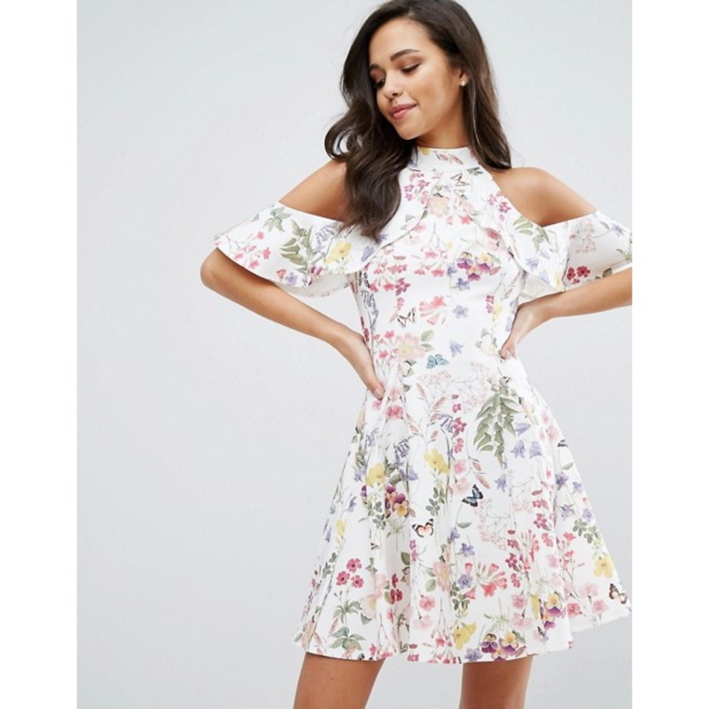 ASOS Ruffle shoulder skater dress from ASOS